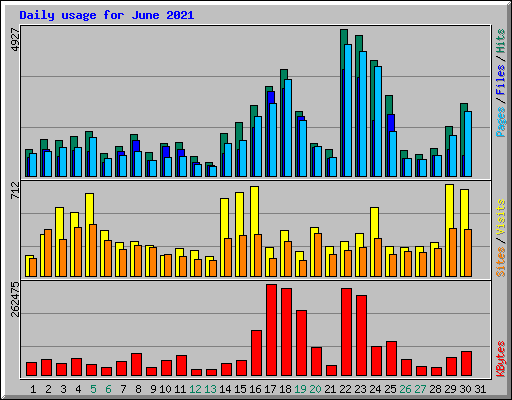 Daily usage for June 2021