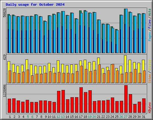 Daily usage for October 2024