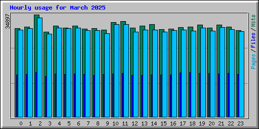 Hourly usage for March 2025